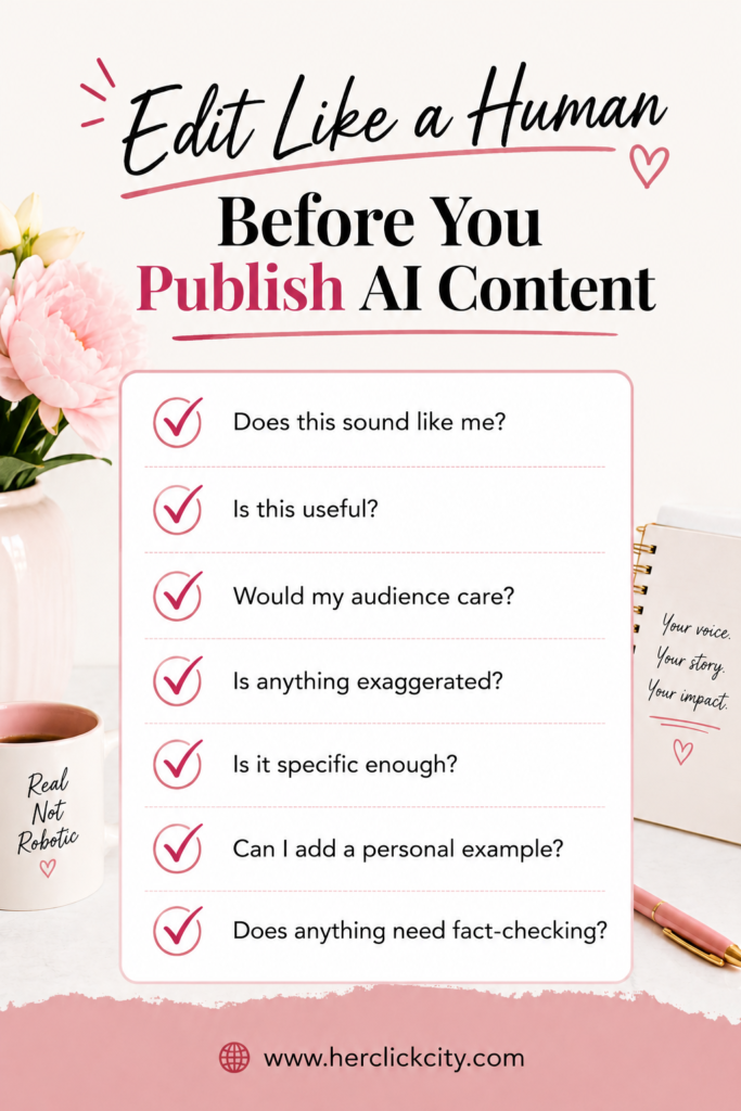 AI for business checklist for editing AI content naturally